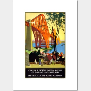 Forth Bridge Scotland Vintage Railway Poster 1928 Posters and Art